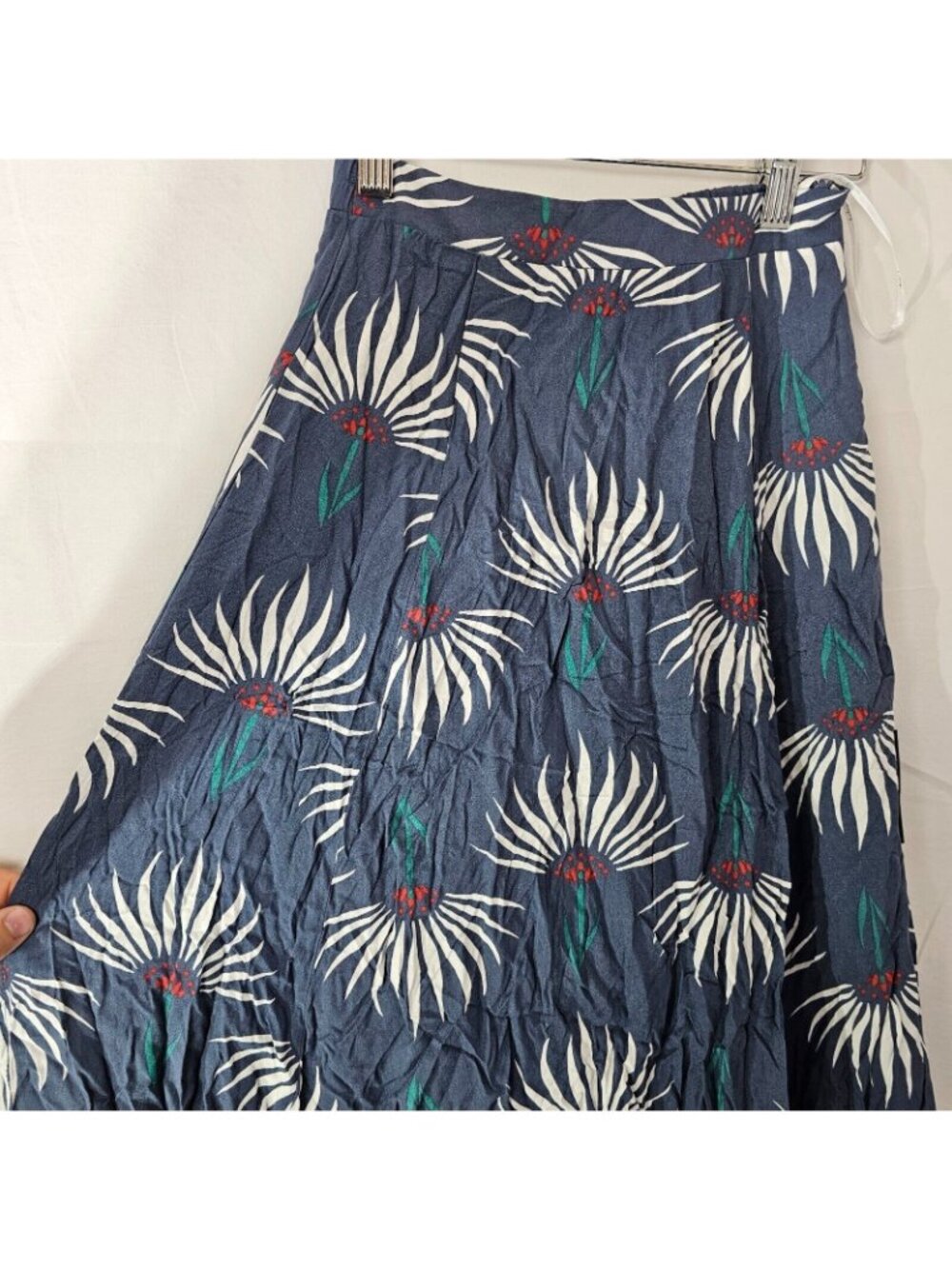 NWT Lulus Maxi Skirt Womens XXS Blue Floral Side Slits Full Length Elastic Waist - Picture 3 of 13